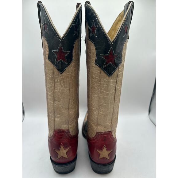 Old Gringo Yippee Ki Yay 13” Western Boots 7  Leather Stars Stripes US Flag - Picture 10 of 13